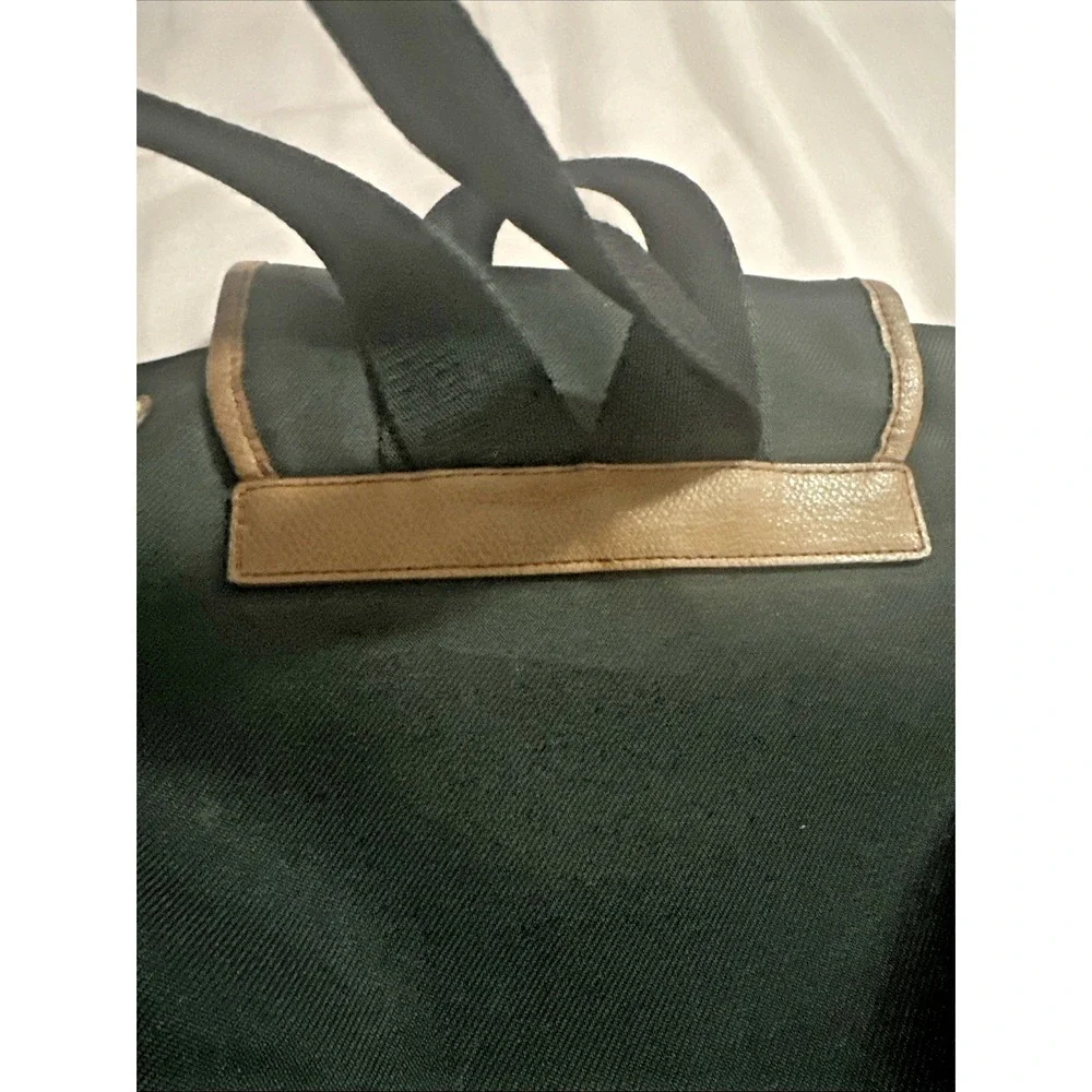 Coach Sawyer Backpack Black Canvas Brown‎ Leather Trim F37240